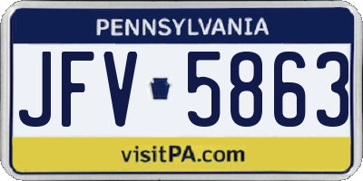 PA license plate JFV5863