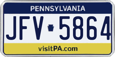 PA license plate JFV5864