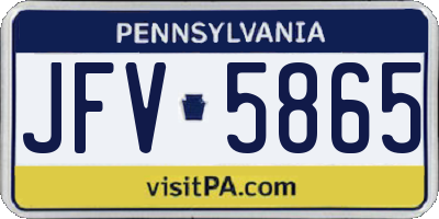 PA license plate JFV5865