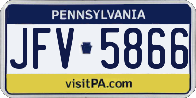PA license plate JFV5866