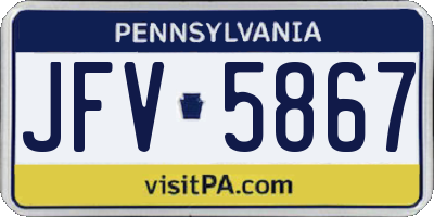 PA license plate JFV5867