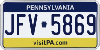 PA license plate JFV5869