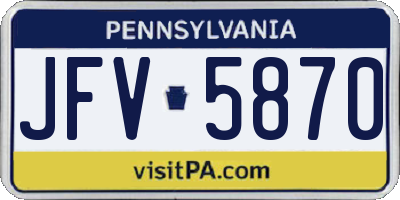 PA license plate JFV5870