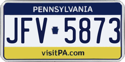 PA license plate JFV5873