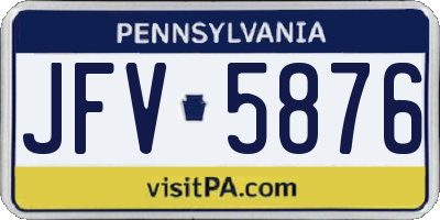 PA license plate JFV5876