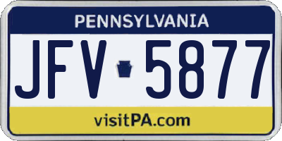 PA license plate JFV5877