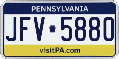 PA license plate JFV5880