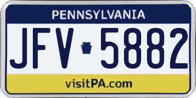 PA license plate JFV5882