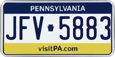 PA license plate JFV5883