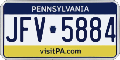 PA license plate JFV5884