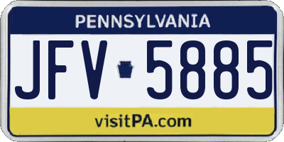 PA license plate JFV5885