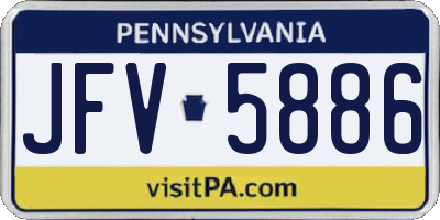PA license plate JFV5886