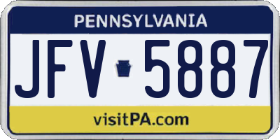 PA license plate JFV5887