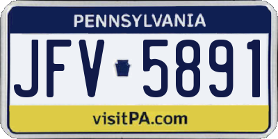 PA license plate JFV5891