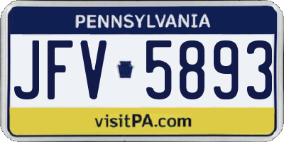 PA license plate JFV5893