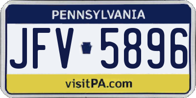 PA license plate JFV5896