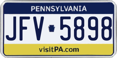 PA license plate JFV5898