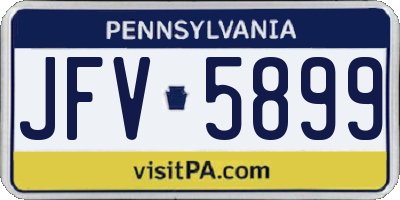PA license plate JFV5899