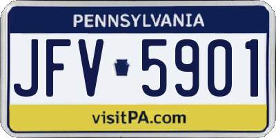 PA license plate JFV5901