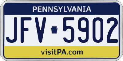 PA license plate JFV5902