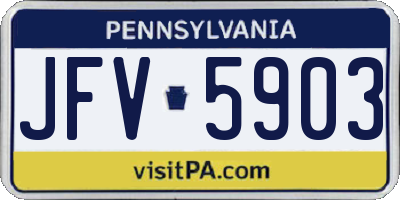 PA license plate JFV5903