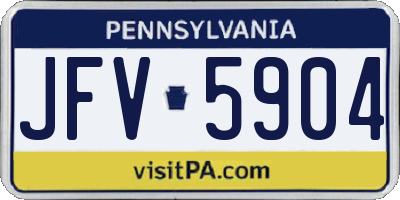 PA license plate JFV5904