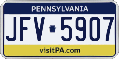 PA license plate JFV5907