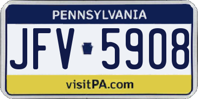 PA license plate JFV5908