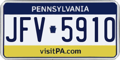 PA license plate JFV5910