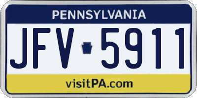 PA license plate JFV5911