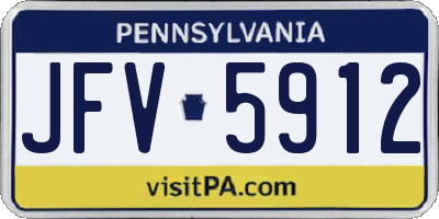 PA license plate JFV5912