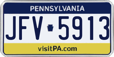 PA license plate JFV5913