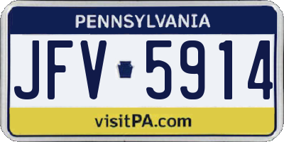 PA license plate JFV5914
