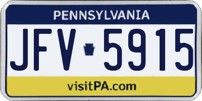 PA license plate JFV5915
