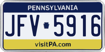 PA license plate JFV5916