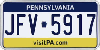 PA license plate JFV5917