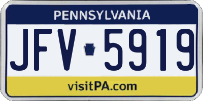 PA license plate JFV5919