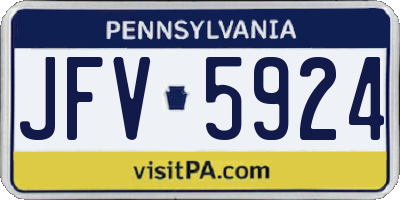 PA license plate JFV5924