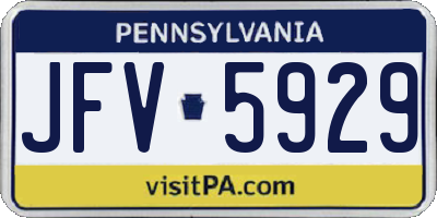 PA license plate JFV5929