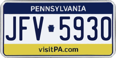 PA license plate JFV5930