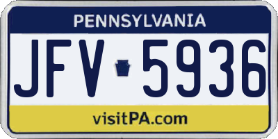 PA license plate JFV5936