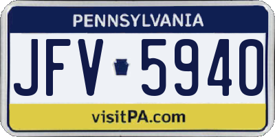 PA license plate JFV5940