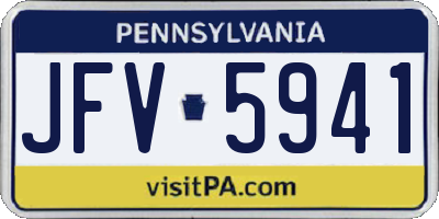 PA license plate JFV5941