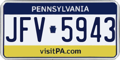 PA license plate JFV5943