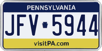 PA license plate JFV5944