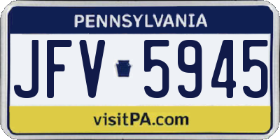 PA license plate JFV5945