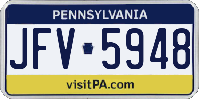 PA license plate JFV5948