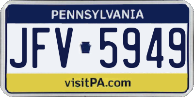 PA license plate JFV5949