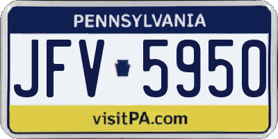 PA license plate JFV5950