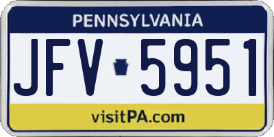PA license plate JFV5951